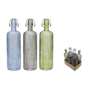 BOTELLA HERMETICA VIDRIO con RELIEVES 1000 ML