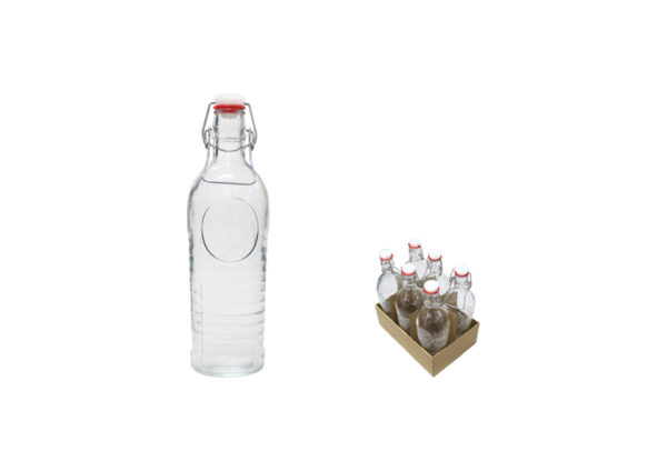 BOTELLA HERMETICA VIDRIO TALLADO 1000 ML