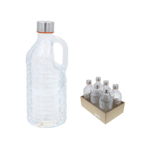 BOTELLA VIDRIO ONDULADA CON ASA 1000 ML