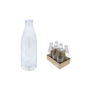 BOTELLA VIDRIO BOCA ANCHA CON TAPON 250 ML