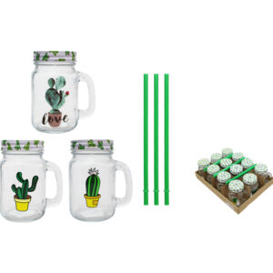 JARRA VIDRIO CON CAÑITA 450 ML