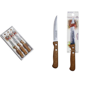 CUCHILLO MICRODENTADO ACERO INOX. MANGO MADERA 205MM
