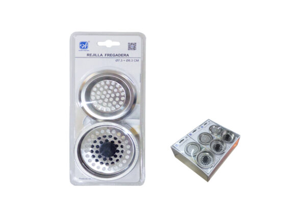 REJILLA FREGADERO CON TAPON  + rejilla-7,3+8,3 cm.