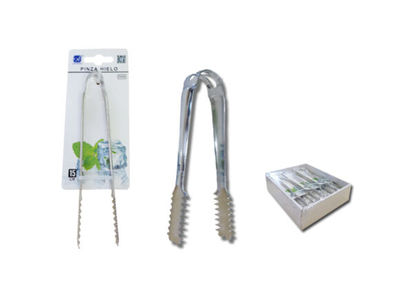 PINZA HIELO SIN MUELLE INOX. 15CM