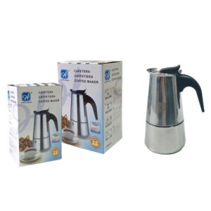 CAFETERA ACERO INOX. 2 TAZAS