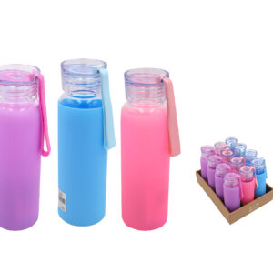 BOTELLA CRISTAL CON  FUNDA DE SILICONA  450ML
