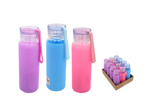 BOTELLA CRISTAL CON  FUNDA DE SILICONA  450ML