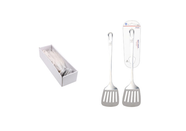 ESPATULA ACERO INOX. CON RANURAS 33 CM
