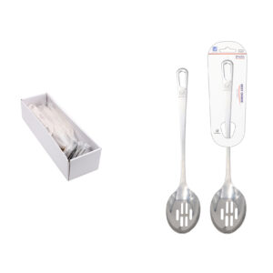 CUCHARON ACERO INOX. CON RANURAS 33 CM