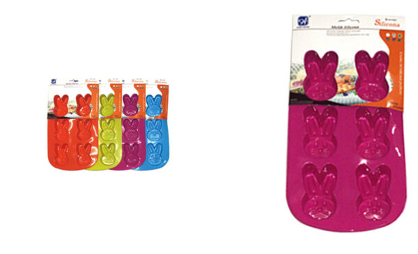 MOLDE SILICONA CONEJO 6PCS