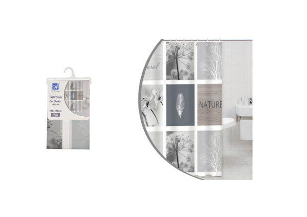 CORTINA BAÑO EVA 180X180CM