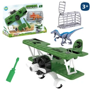 AVIÓN CON JAULA DINO 2/M CAJA ABIERTA 34X22 CM