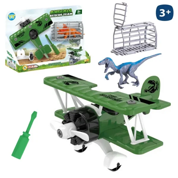 AVIÓN CON JAULA DINO 2/M CAJA ABIERTA 34X22 CM