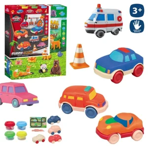 S/4 BOTE PLASTILINA ACCESORIOS COCHES CON ACCESORIOS - CAJA IMPRESA 21X27 CM