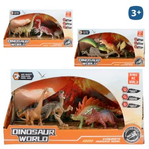 S/4 DINOSAURIO REALISTA PVC 3/M CAJA ABIERTA 26X14 CM