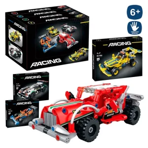 BLOQUES CONSTRUCCIÓN COCHE SPORT 4/M 184-187 PIEZAS SEGÚN MODELO - CAJA IMPRESA 28X21 CM - CAJA EXPOSITORA 4 UDS