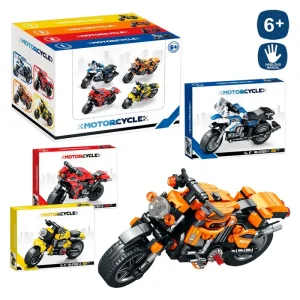 BLOQUES CONSTRUCCIÓN MOTO 4/M 229-256 PIEZAS SEGÚN MODELO - CAJA IMPRESA 28X21 CM - CAJA EXPOSITORA 4 UDS