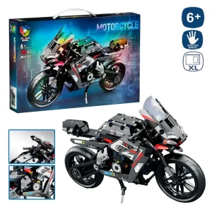 MAQUETA BLOQUES CONSTRUCIÓN XL MOTO 26 CM CAJA IMPRESA 52X35 CM