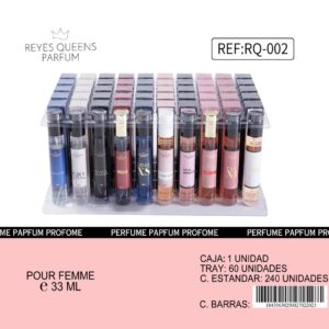 PERFUME REYES QUEENS ( EXPOSITOR SURTIDO 60 UNIDADES RQ-002)