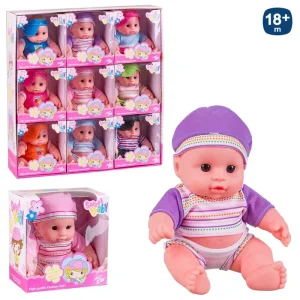 BEBÉ PIJAMA PVC 9/M 21 CM CAJA VENTANA 13X13 CM- CAJA EXPOSITORA 9 UNIDADES
