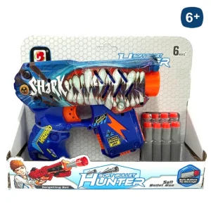PISTOLA LANZADARDOS 'GRAFFITI' 22 CM INCLUYE 8 DARDOS FOAM- CAJA ABIERTA 26X20 CM