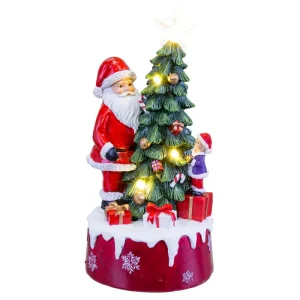 CAJA MÚSICA Y LED ÁRBOL RESINA 11,50 X 11 X 24 CM FUNCIONA CON PILAS: 2 X LR44 (INCLUIDAS)