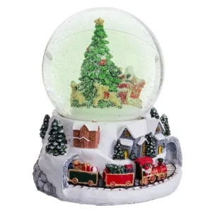 BOLA NIEVE CON LUZ Y MÚSICA 15,50 X 14,50 X 17,50 CM FUNCIONA CON PILAS: 3 X AAA (NO INCLUIDAS). CONTIENE 1 LED DE LUZ MULTICOLOR
