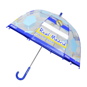 REAL MADRID PARAGUAS MANUAL INFANTIL TRANSP. BURBUJA 48 CM