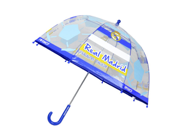 REAL MADRID PARAGUAS MANUAL INFANTIL TRANSP. BURBUJA 48 CM