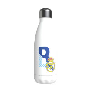 REAL MADRID BOTELLA PERSONALIZABLE BLANCA DE ACERO 550ML LETRA B
