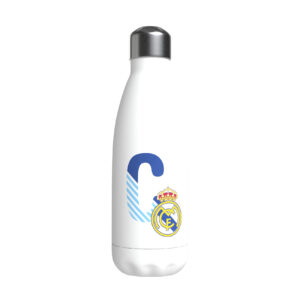 REAL MADRID BOTELLA PERSONALIZABLE BLANCA DE ACERO 550ML LETRA C