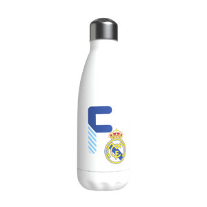REAL MADRID BOTELLA PERSONALIZABLE BLANCA DE ACERO 550ML LETRA F