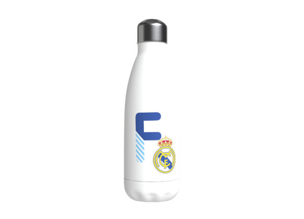 REAL MADRID BOTELLA PERSONALIZABLE BLANCA DE ACERO 550ML LETRA F
