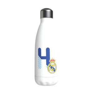 REAL MADRID BOTELLA PERSONALIZABLE BLANCA DE ACERO 550ML LETRA H
