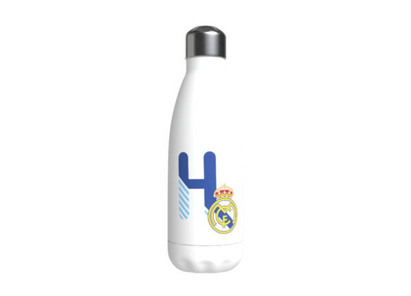 REAL MADRID BOTELLA PERSONALIZABLE BLANCA DE ACERO 550ML LETRA H