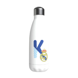 REAL MADRID BOTELLA PERSONALIZABLE BLANCA DE ACERO 550ML LETRA K
