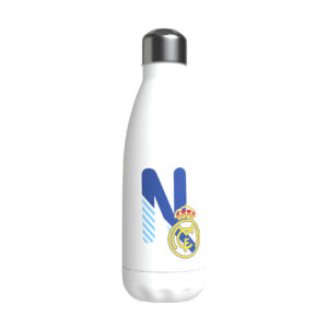 REAL MADRID BOTELLA PERSONALIZABLE BLANCA DE ACERO 550ML LETRA N