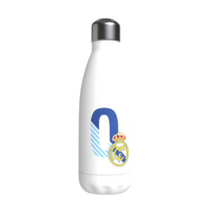 REAL MADRID BOTELLA PERSONALIZABLE BLANCA DE ACERO 550ML LETRA O