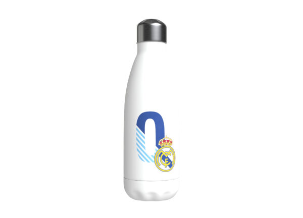 REAL MADRID BOTELLA PERSONALIZABLE BLANCA DE ACERO 550ML LETRA O