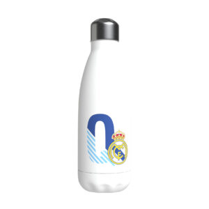 REAL MADRID BOTELLA PERSONALIZABLE BLANCA DE ACERO 550ML LETRA Q