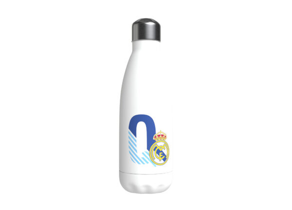 REAL MADRID BOTELLA PERSONALIZABLE BLANCA DE ACERO 550ML LETRA Q