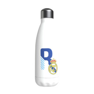 REAL MADRID BOTELLA PERSONALIZABLE BLANCA DE ACERO 550ML LETRA R