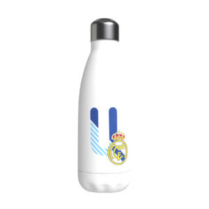 REAL MADRID BOTELLA PERSONALIZABLE BLANCA DE ACERO 550ML LETRA U
