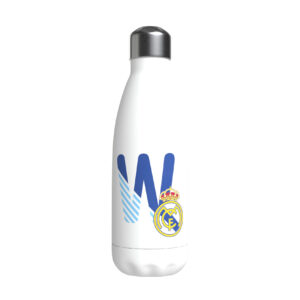REAL MADRID BOTELLA PERSONALIZABLE BLANCA DE ACERO 550ML LETRA W