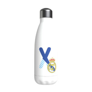 REAL MADRID BOTELLA PERSONALIZABLE BLANCA DE ACERO 550ML LETRA X