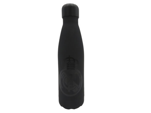REAL MADRID BOTELLA NEGRA RUBBERIZADA DE DOBLE PARED