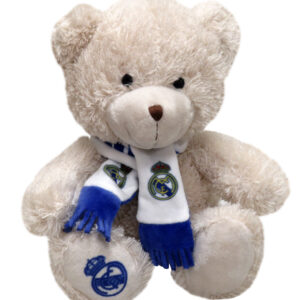 REAL MADRID PELUCHE OSITO CON BUFANDA 20 CM