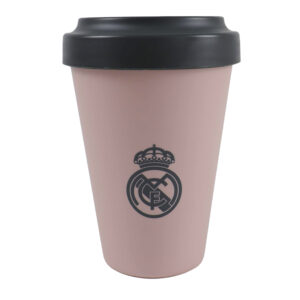 REAL MADRID VASO PARA LLEVAR ROSA EMPOLVADO