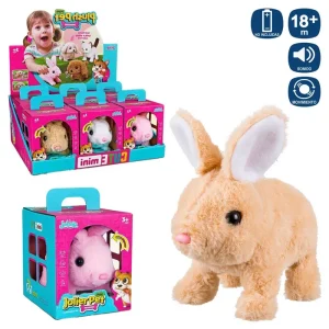 MASCOTA CONEJO ANDADOR 3/C 20 CM FUNCIONA CON PILAS 2XAA NO INCLUIDAS- CAJA VENTANA 15X15X15 - CAJA EXPOSITORA 6 UNIDADES