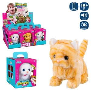 MASCOTA GATO ANDADOR 4/C 20 CM FUNCIONA CON PILAS 2XAA NO INCLUIDAS- CAJA VENTANA 15X15X15 - CAJA EXPOSITORA 6 UNIDADES